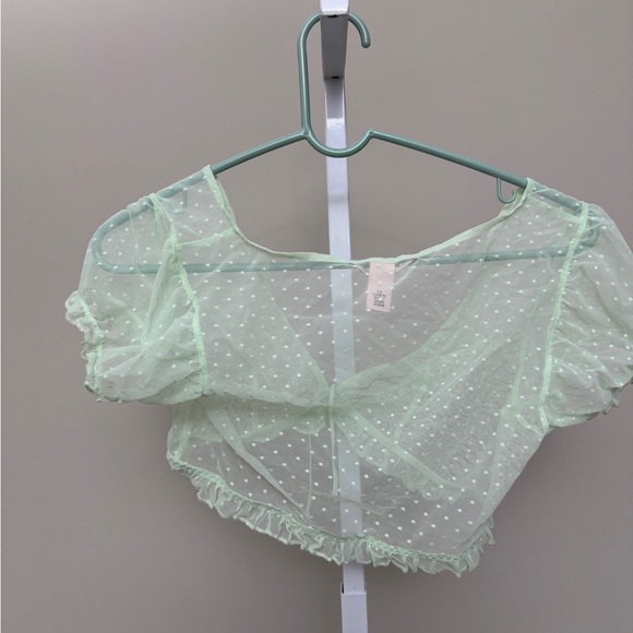 VICTORIA'S SECRET
Dotted Mesh Cap Sleeve Crop Top Shorts Set size S - Picture 5 of 8